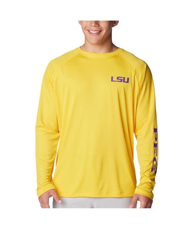 Mens Columbia LSU Tigers Terminal Tackle Omni-Shade Raglan Long Sleeve T-Shirt Product Image