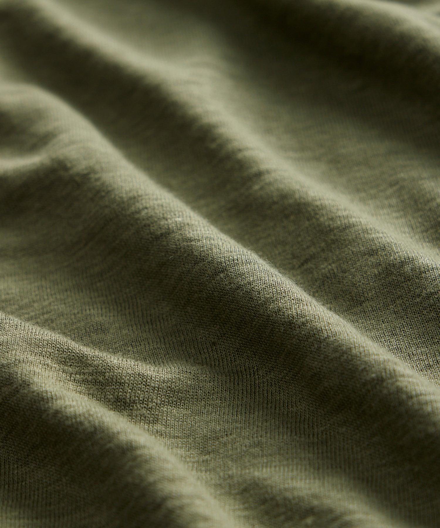 Linen Jersey Pocket Tee in Tent Green Product Image