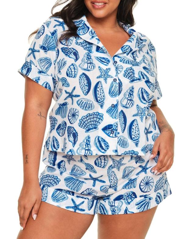 Adore Me Womens Lucero Short Sleeve Top & Shorts Pajama Set Product Image