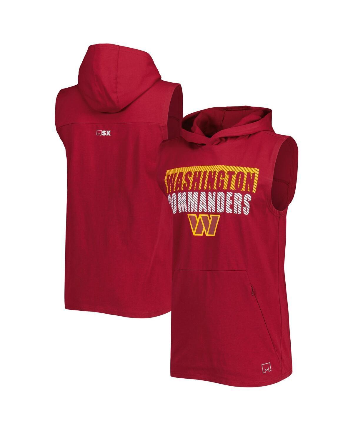 Mens Msx by Michael Strahan Burgundy Washington Commanders Relay Sleeveless Pullover Hoodie Product Image