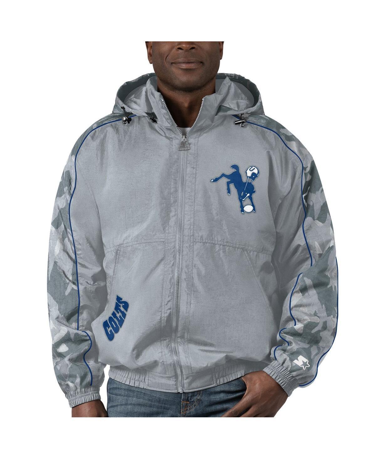 Mens Starter Gray Indianapolis Colts Thursday Night Gridiron Throwback Full-Zip Jacket Product Image