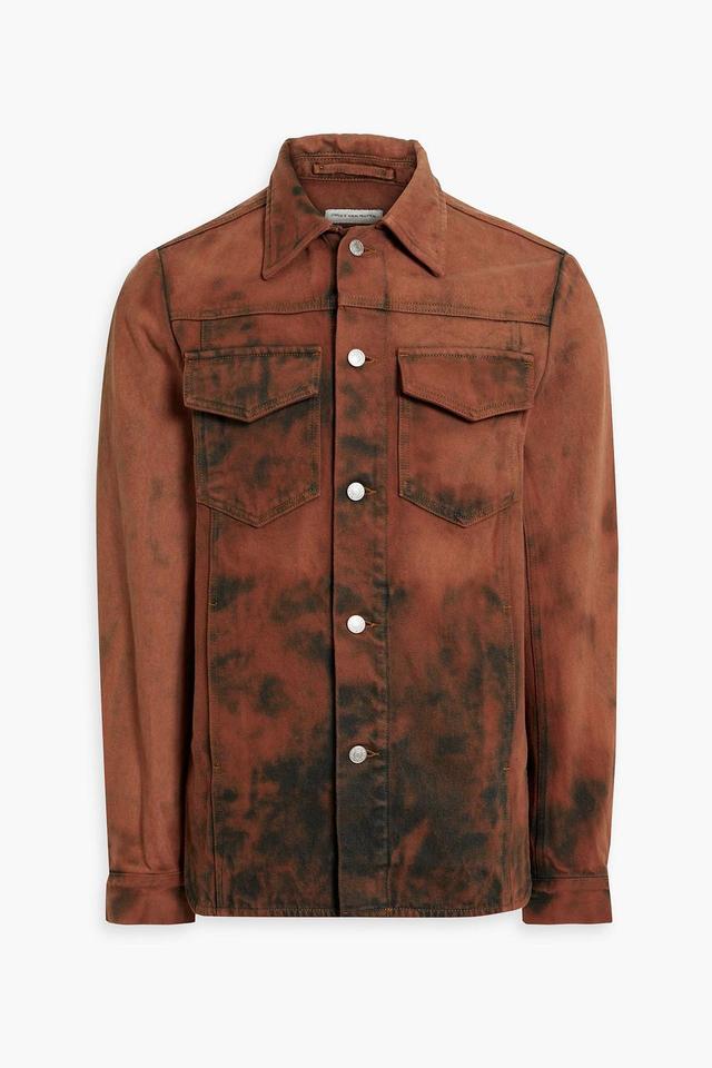 Printed Denim Jacket In Brown Product Image