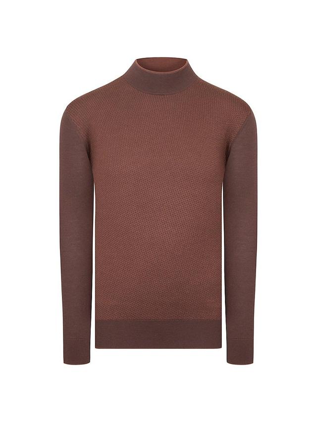 Mens Cashmere and Silk Mockneck Sweater Product Image