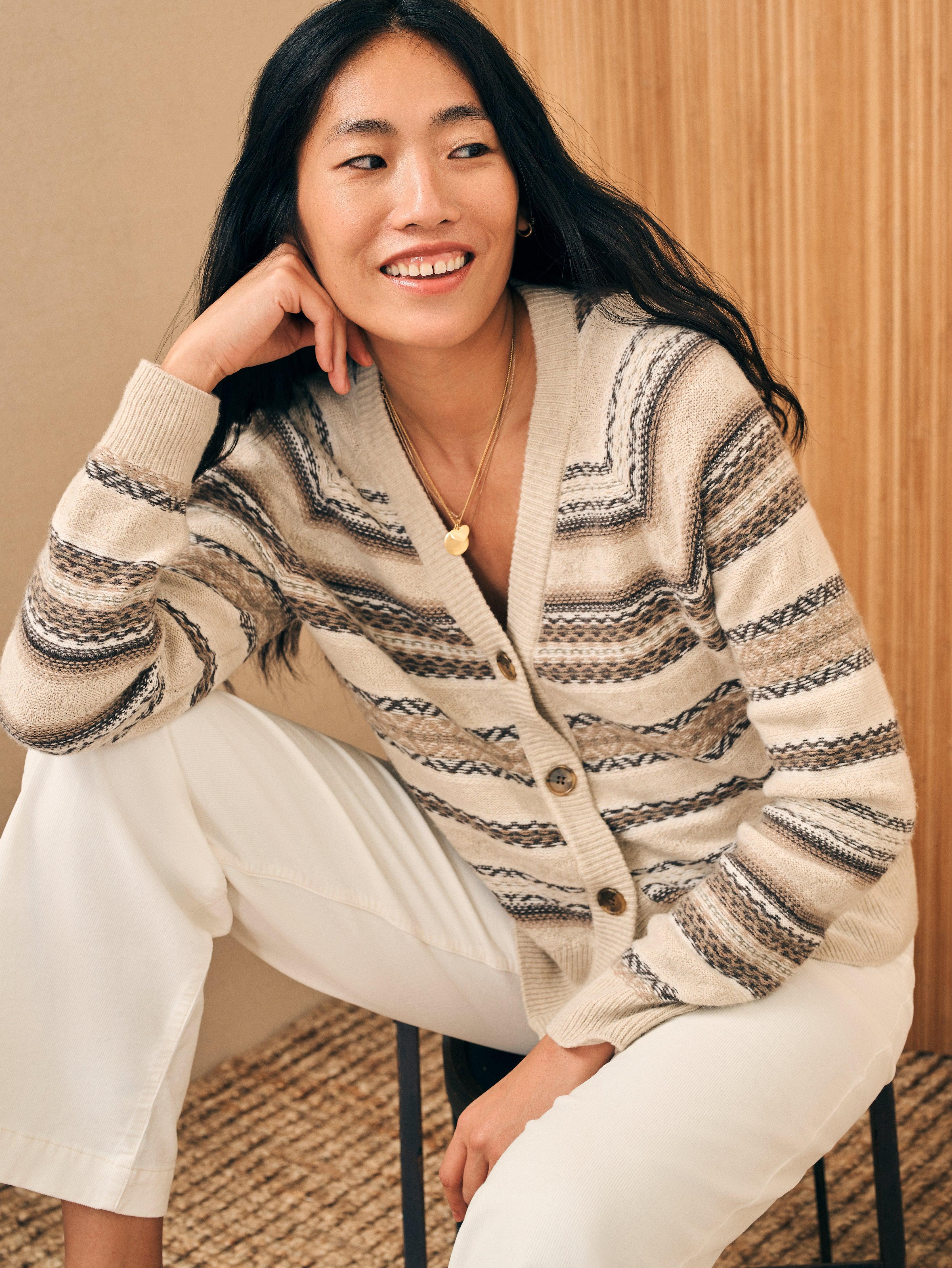 Highland Fair Isle Cardigan - Neutral Multi Female Product Image