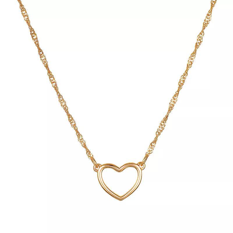 Emberly Open Heart Pendant Necklace, Womens, None Product Image