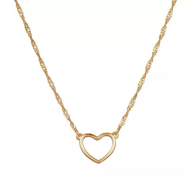 Emberly Open Heart Pendant Necklace, Womens, None Product Image