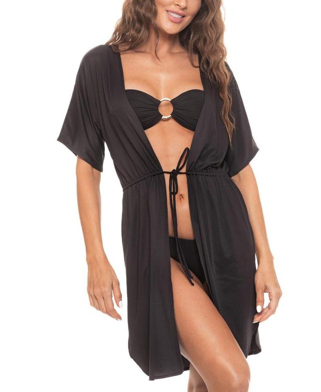 Guria Beachwear Womens Tie Front Short Kimono Cover-up Product Image