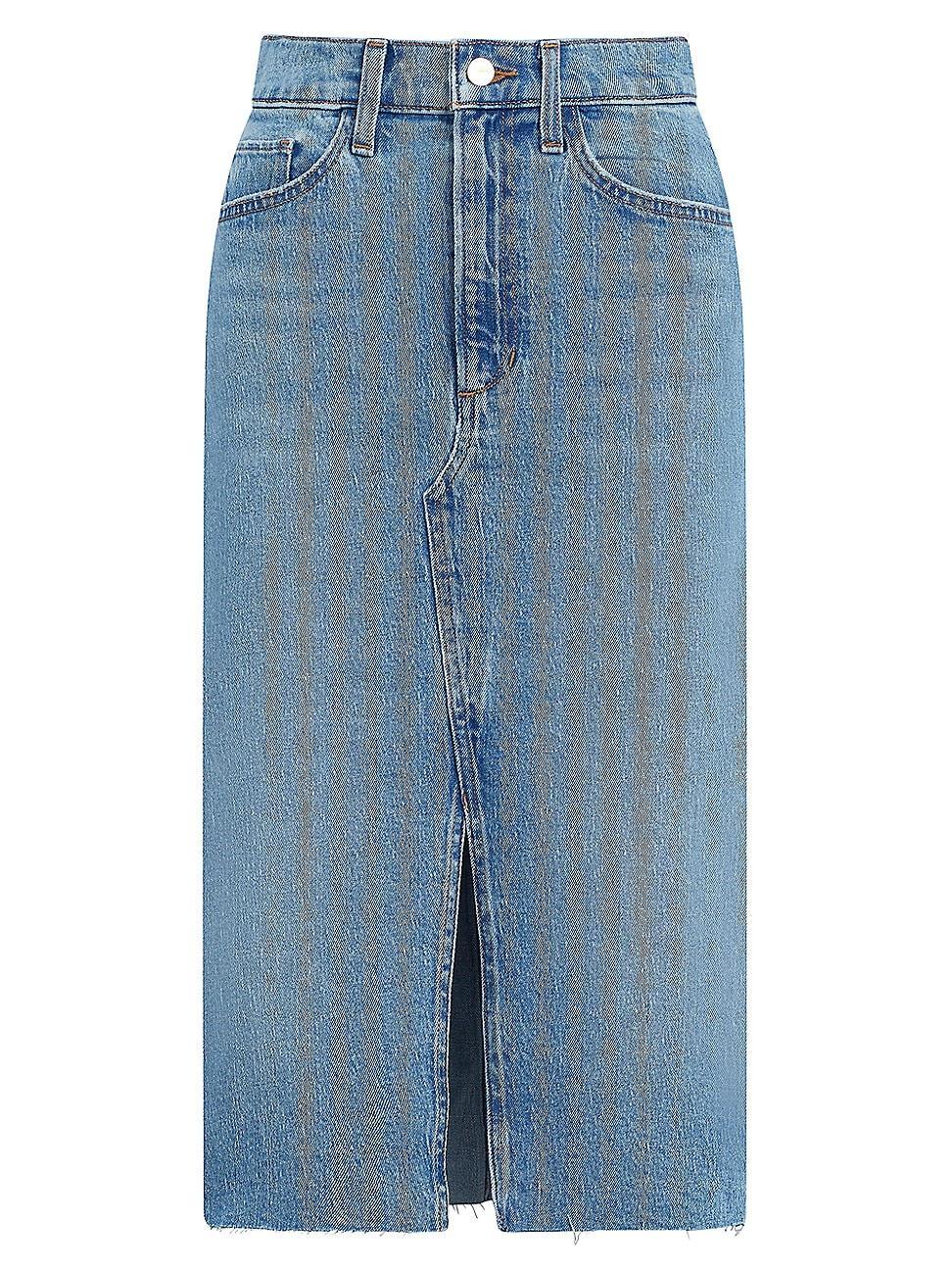 Womens The Joplin Denim Raw-Hem Skirt product image