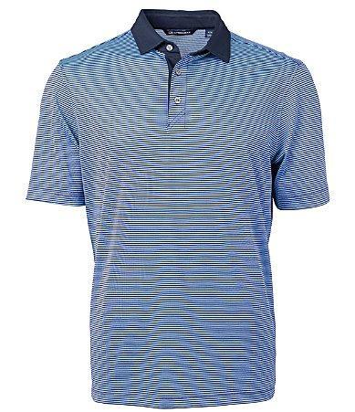 Cutter & Buck Mens Cutter Buck Virtue Eco Pique Micro Stripe Recycled Polo - Black Product Image