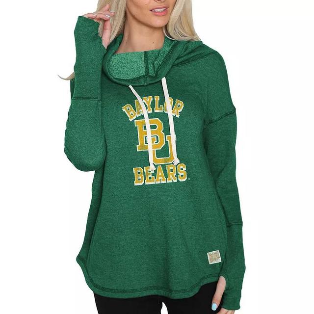 Womens Original Retro Brand Green Baylor Bears Funnel Neck Pullover Sweatshirt Product Image