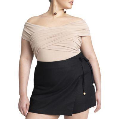 Plus Size Fold Over Off The Shoulder Top Product Image