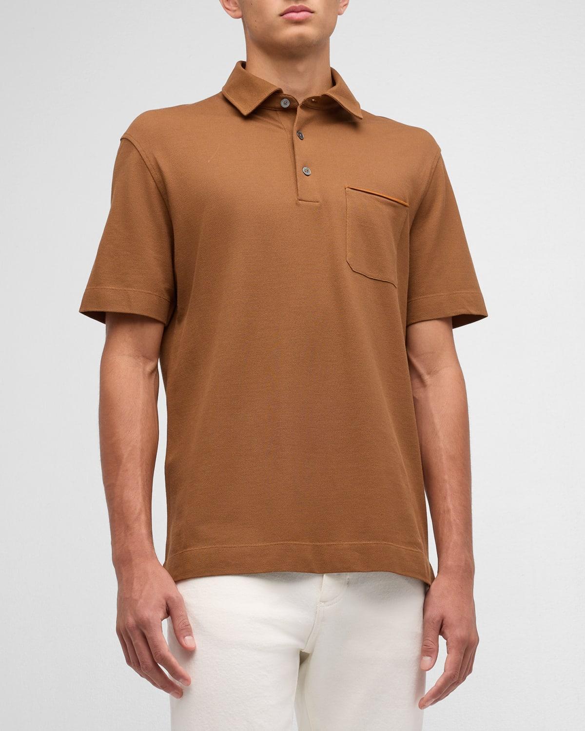 Mens Pure Pique Cotton Polo Shirt Product Image