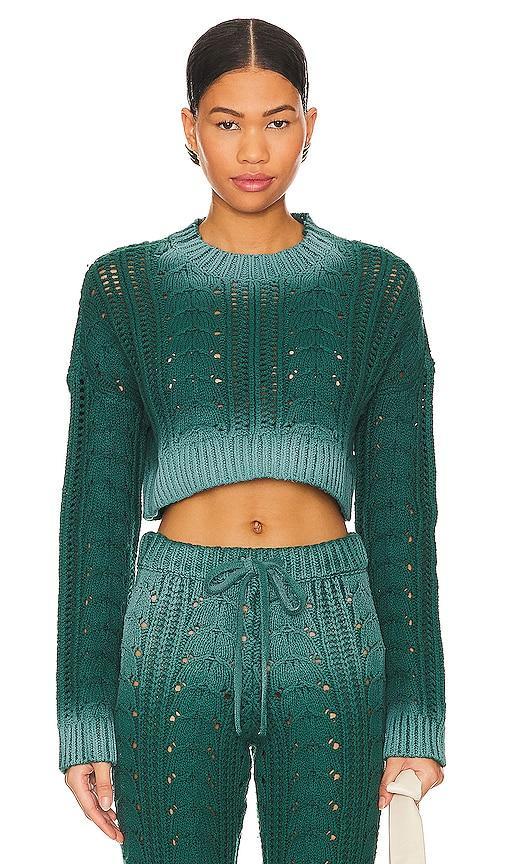 Lovers and Friends Jelissa Ombre Sweater in Dark Green. - size XXS (also in XS, S, M, L, XL) Product Image