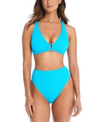 Bleu By Rod Beattie Womens X Back D Ring Bikini Top High Waist Bikini Bottoms Product Image