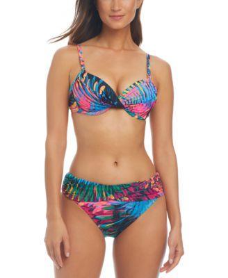 Bleu By Rod Beattie Womens Printed Twist Front Bikini Top Sarong Hipster Bottoms Product Image