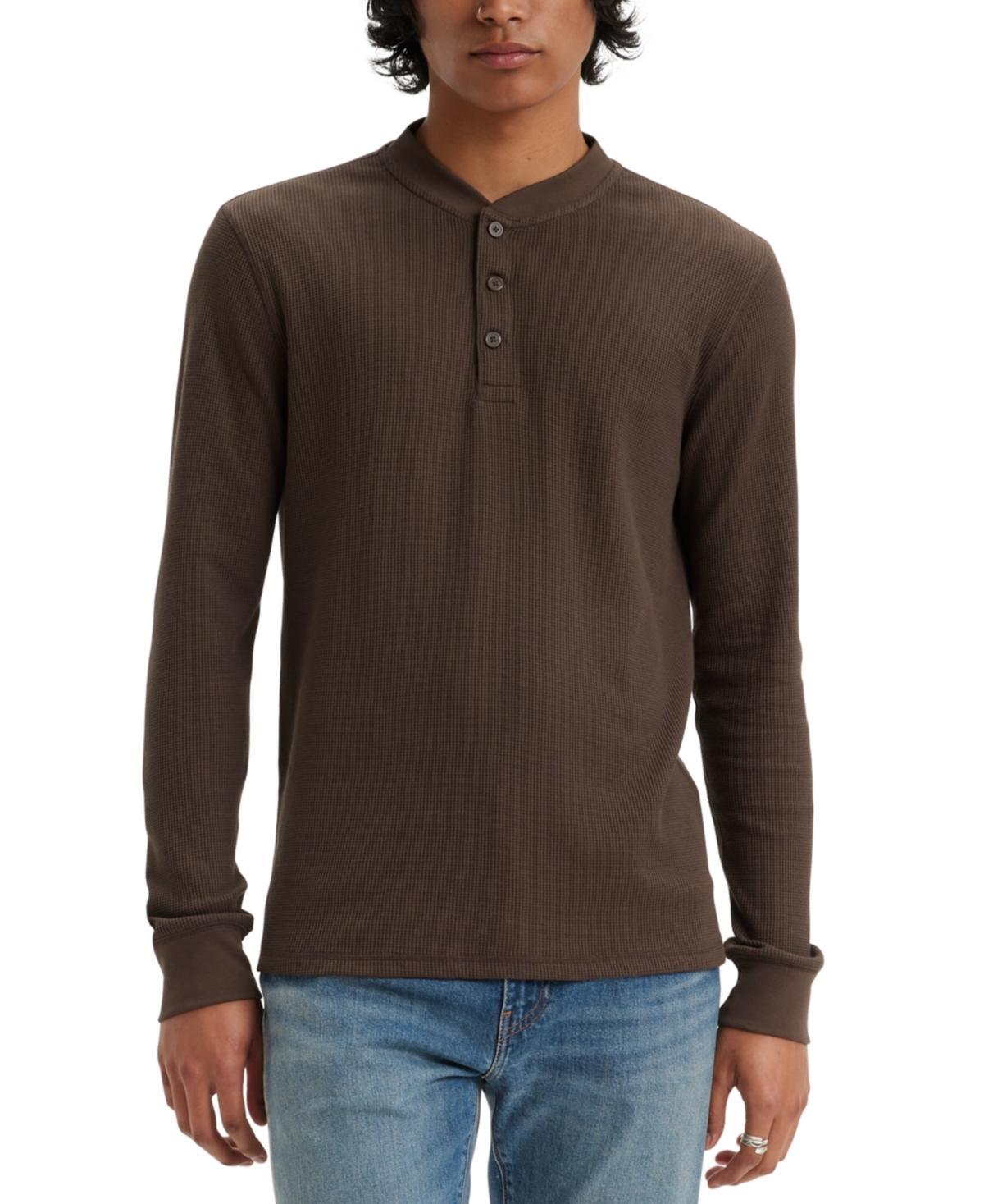 Levis Mens Long-Sleeve Thermal Henley Shirt Product Image