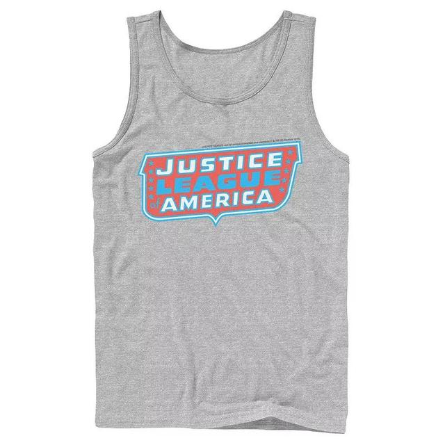 Mens DC Comics Justice League of America Text Poster Logo Tank Top Athletic Grey Product Image