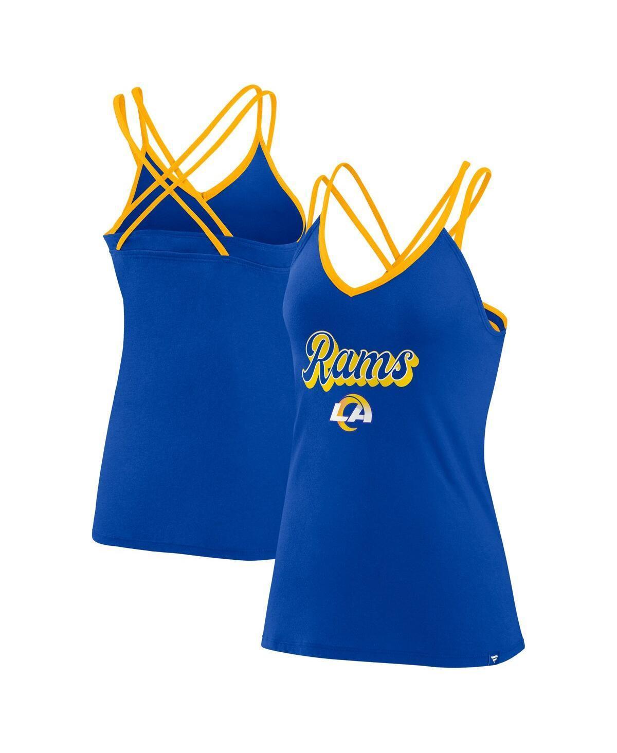 Womens Fanatics Royal Los Angeles Rams Go For It Strappy Crossback Tank Top Product Image