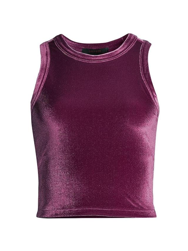 Womens Elara Velvet Crop Tank Product Image