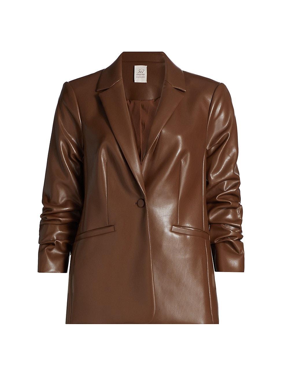 Womens Kylie Faux Leather Jacket Product Image