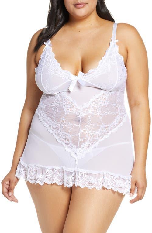 Oh La La Cheri Valentine Soft Cup Babydoll Chemise & G-String Thong Product Image