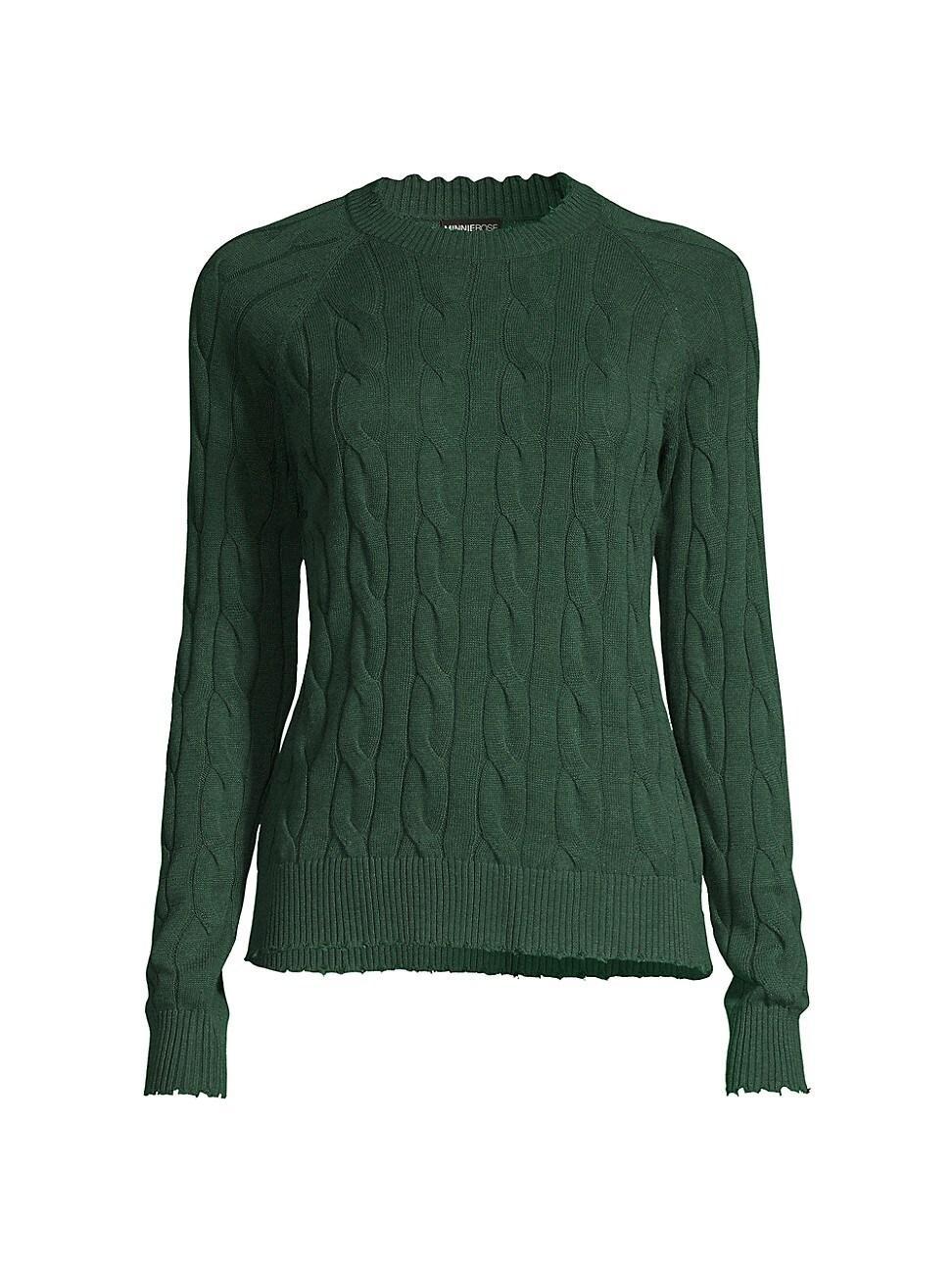 Womens Cable-Knit Sweater Product Image