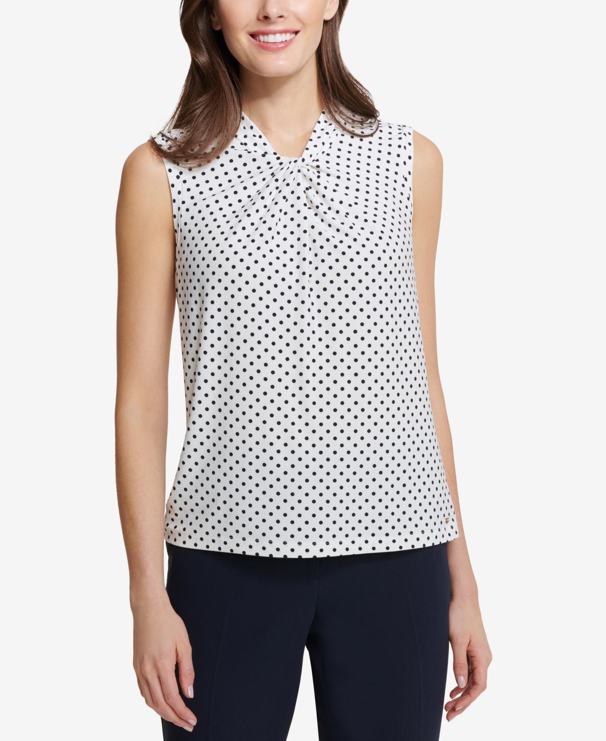 Tommy Hilfiger Womens Knot-Neck Top Product Image