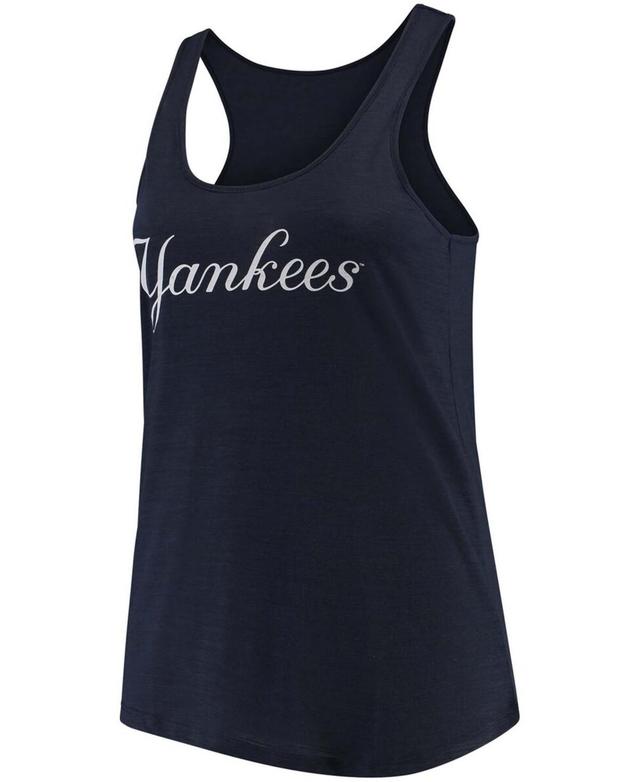 Womens Soft as a Grape New York Yankees Plus Size Swing for the Fences Racerback Tank Top Blue Product Image