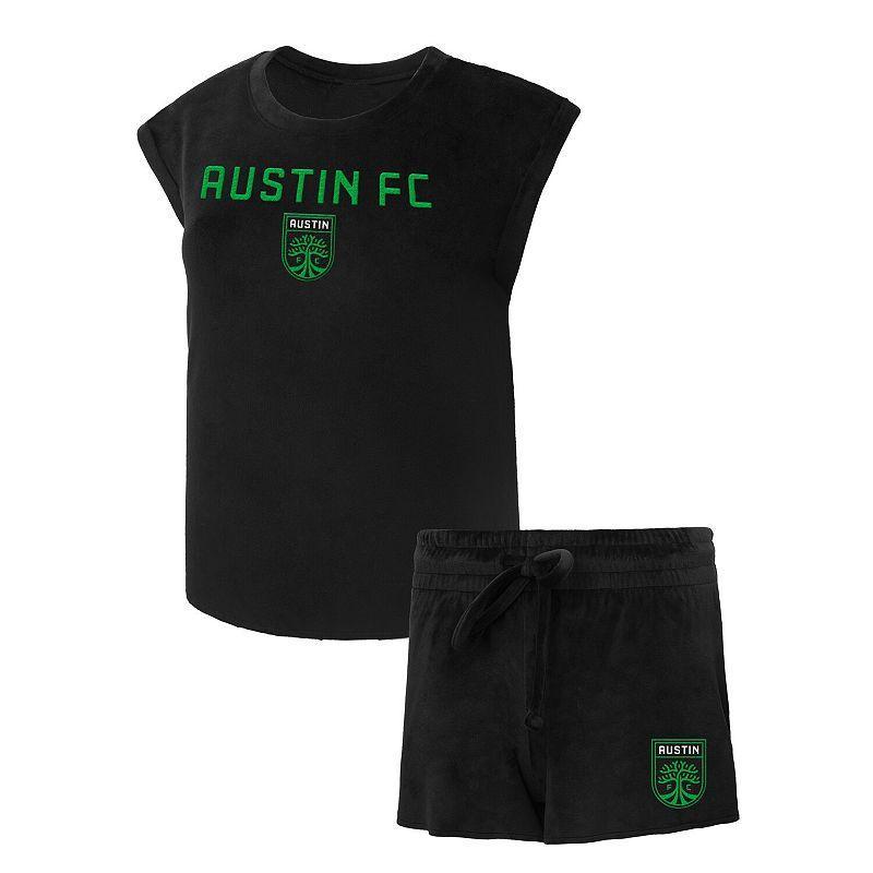 Womens Concepts Sport Black Austin FC Intermission T-Shirt and Shorts Sleep Set Product Image