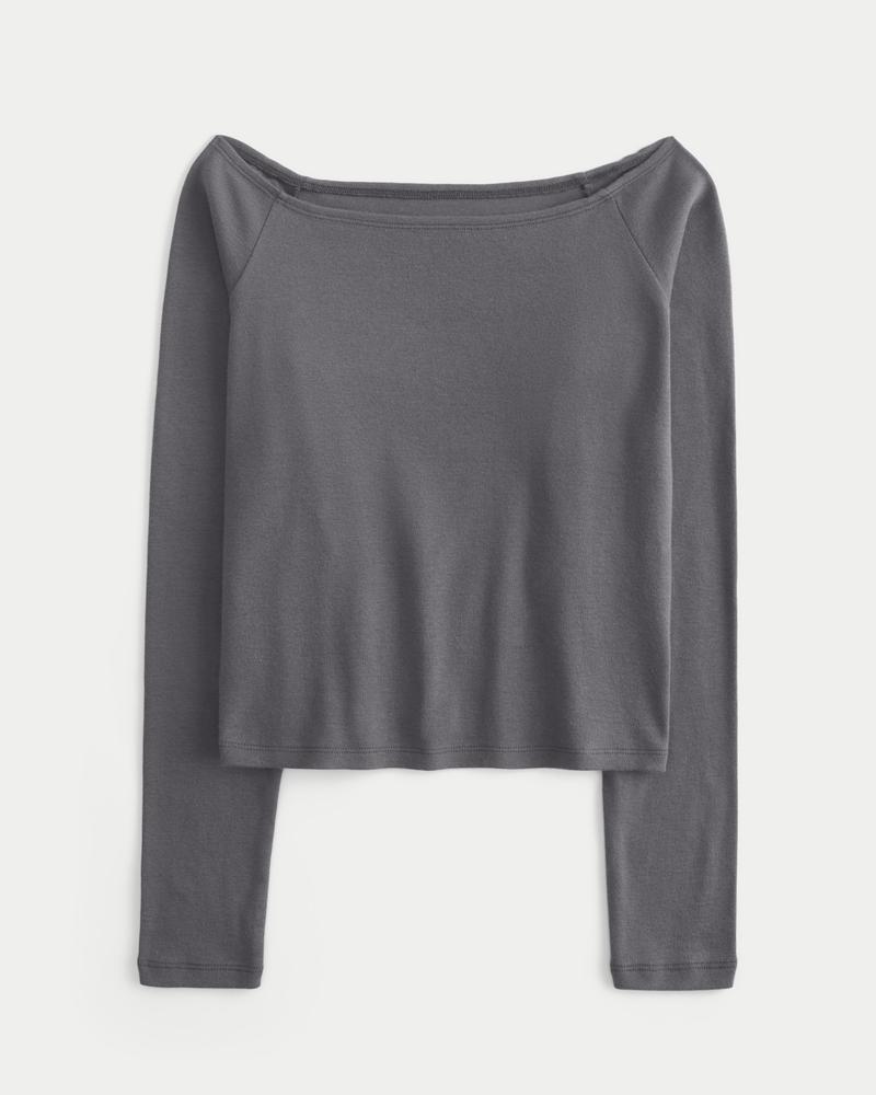 Long-Sleeve Off-the-Shoulder Top Product Image