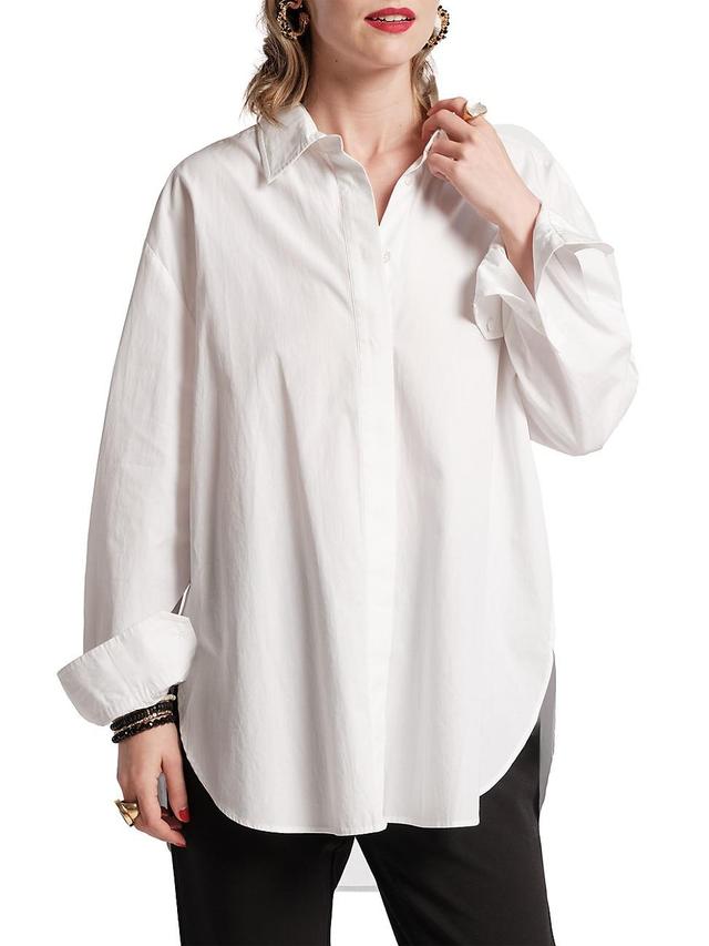 Womens Oversized Cotton Poplin Shirt Product Image