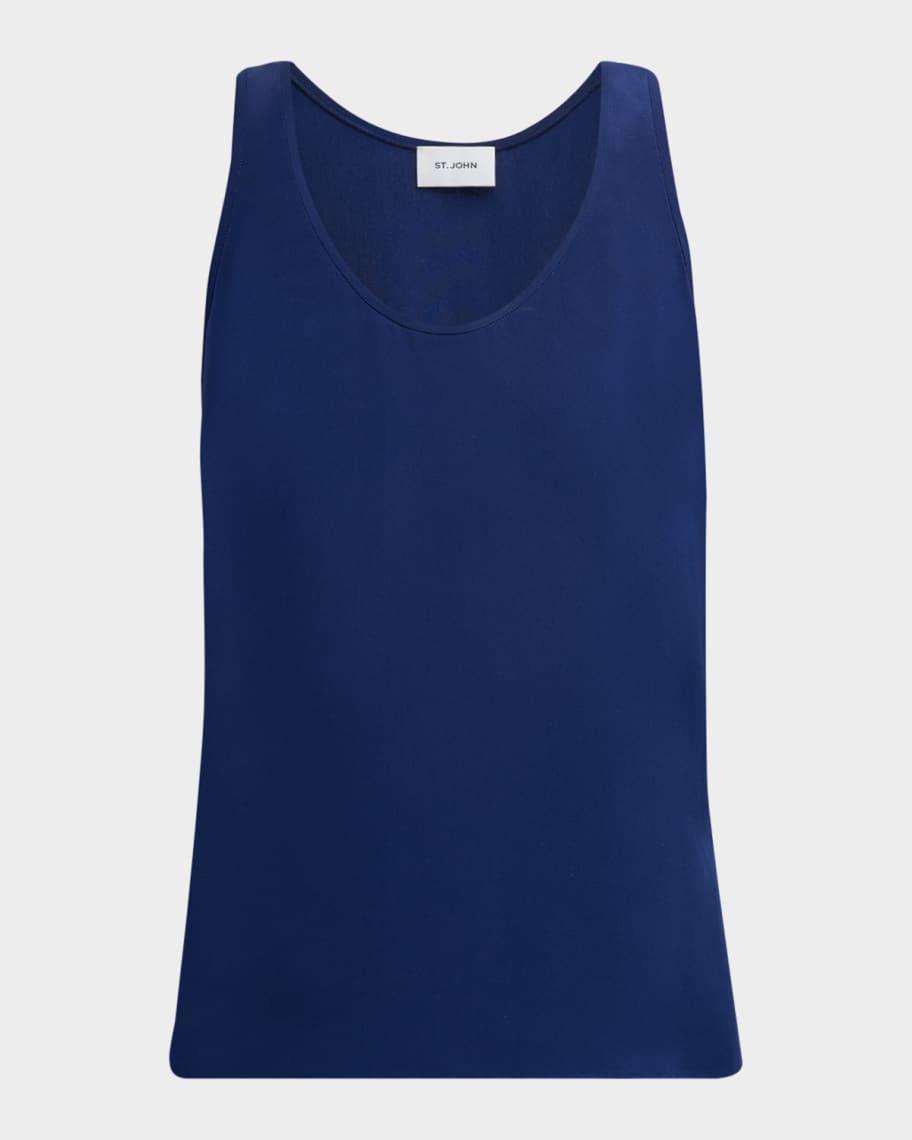 Scoop-Neck Silk Crepe-De-Chine Tank Top product image