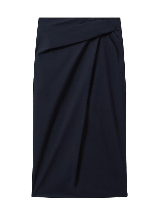 Womens Nadia Cotton-Blend Draped Midi-Skirt Product Image