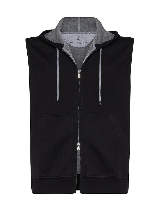 Mens Sleeveless Sweatshirt with Zipper and Hood Product Image