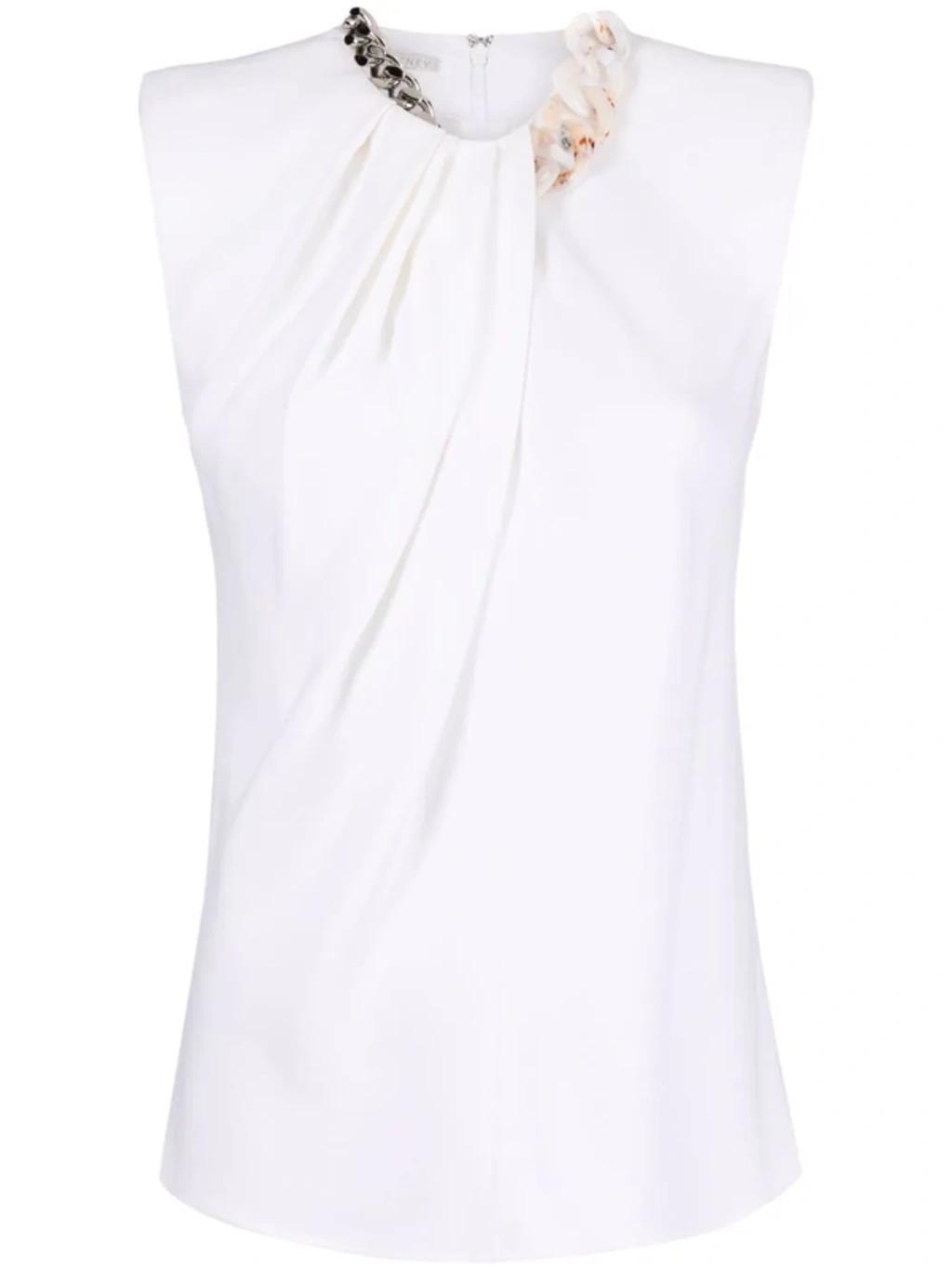 Falabella Chain-necklace Gathered Top In White Product Image