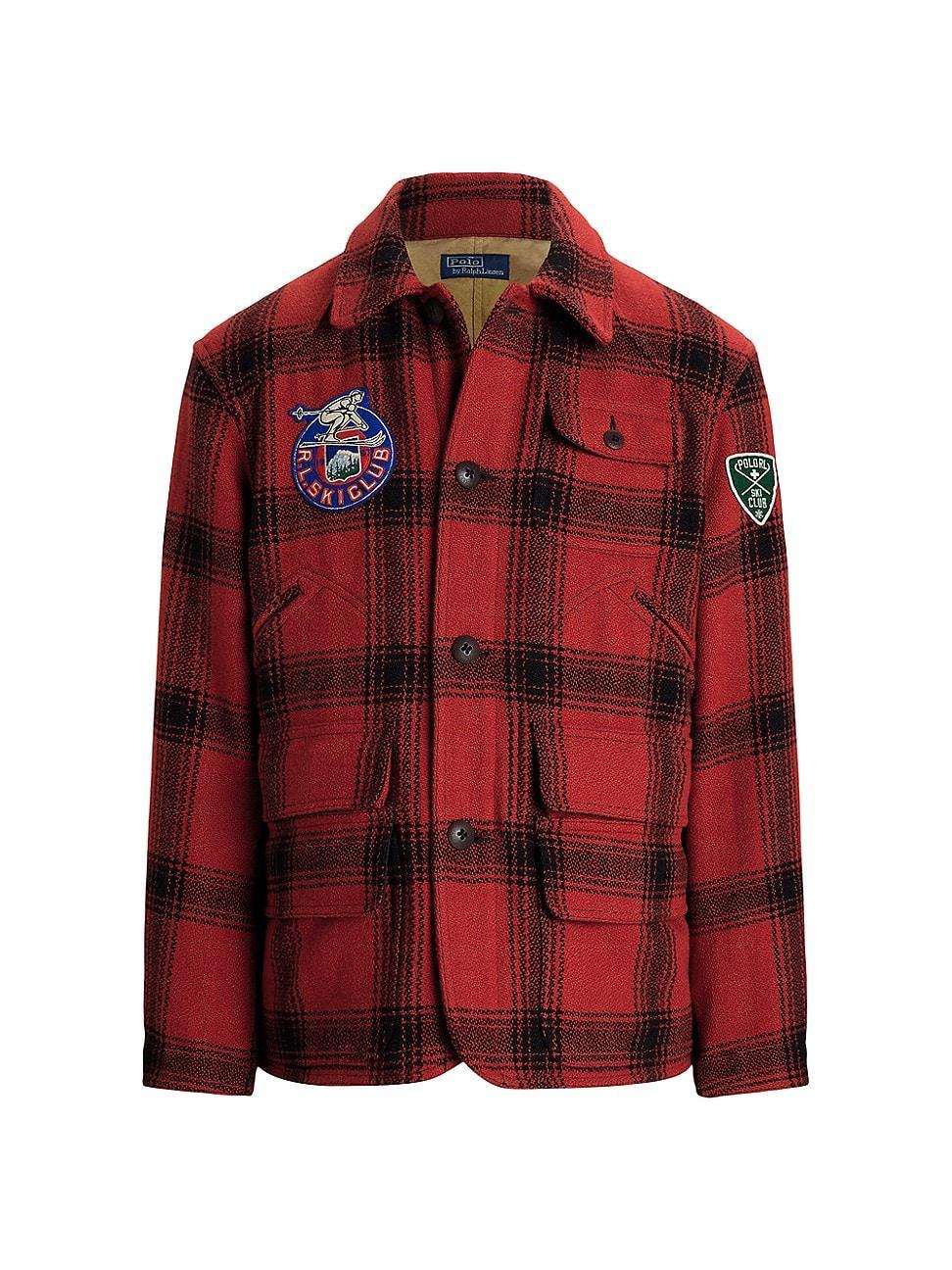 Mens Plaid Patch Outdoor Jacket Product Image