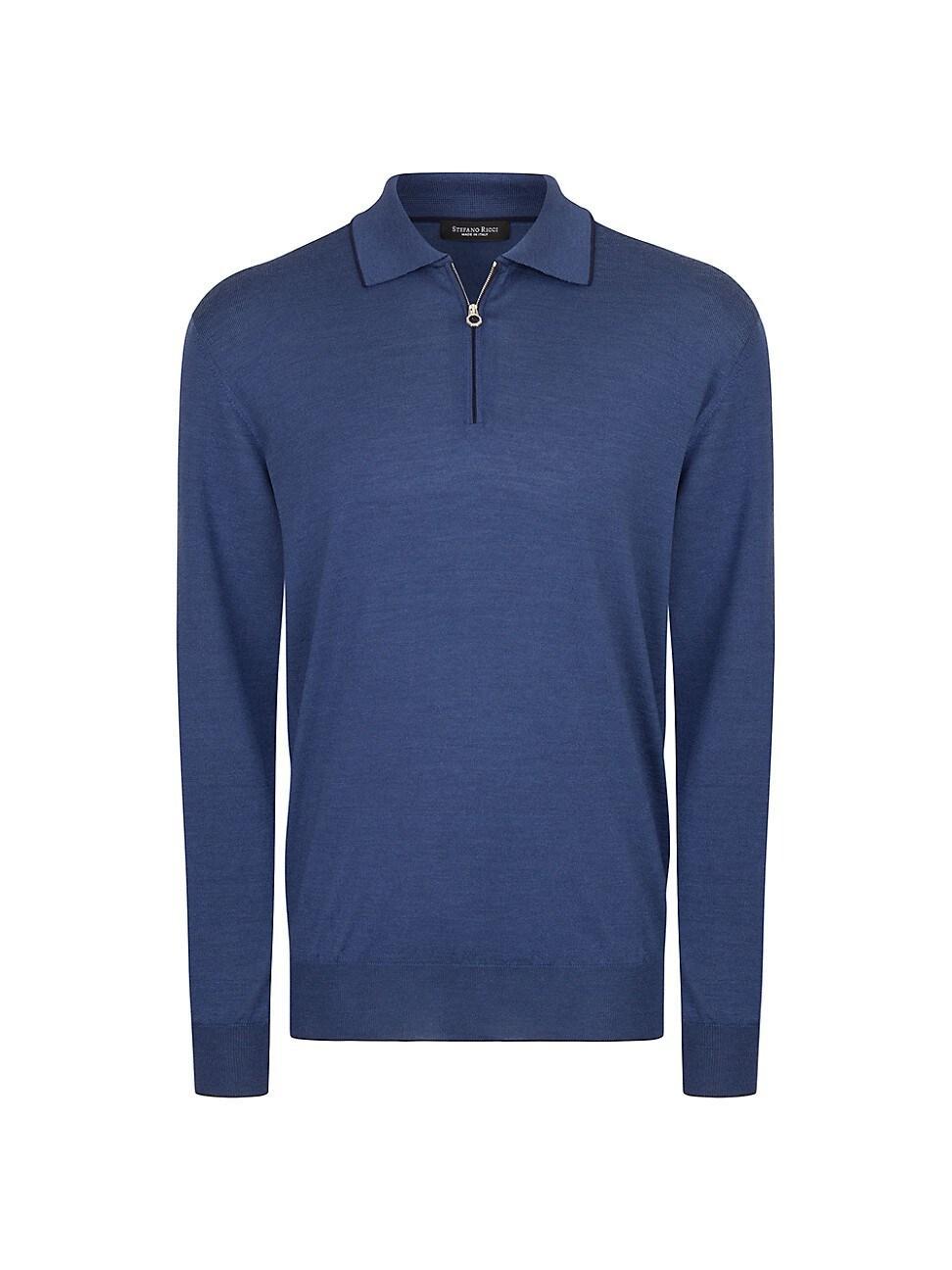 Mens Zip Polo Shirt Product Image