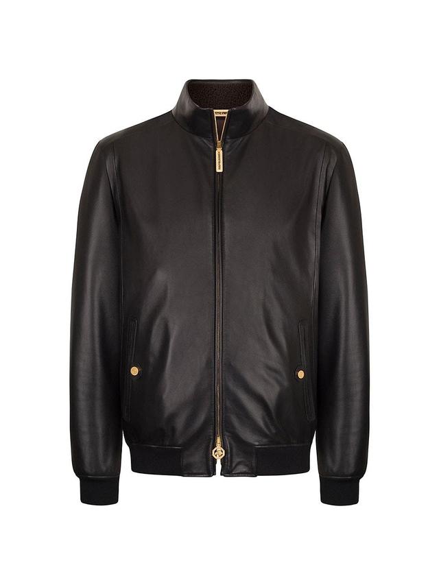 Mens Lambskin Leather And Shearling Blouson Jacket Product Image