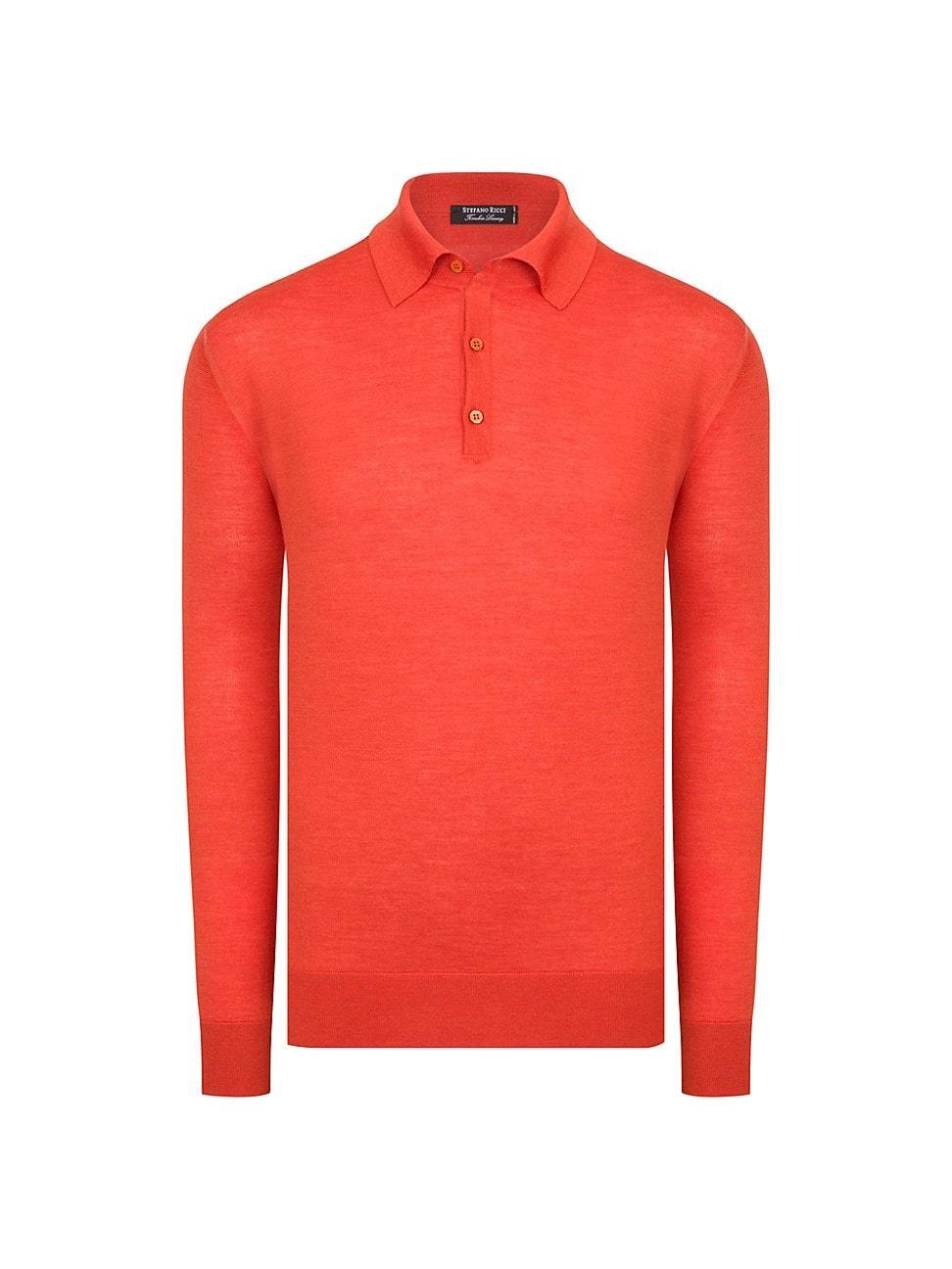 Mens Cashmere and Silk Polo Sweater Product Image