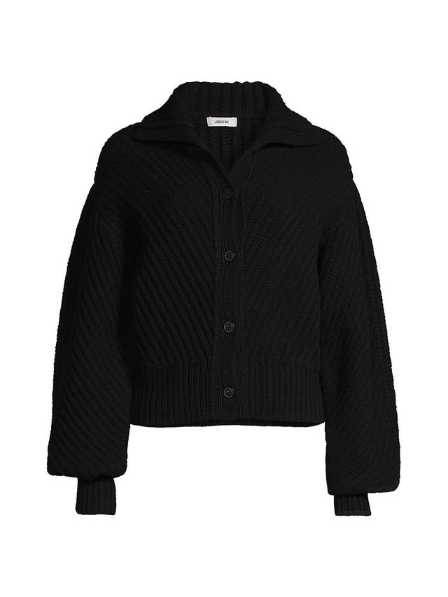 Womens Rib-Knit Sweater Jacket Product Image