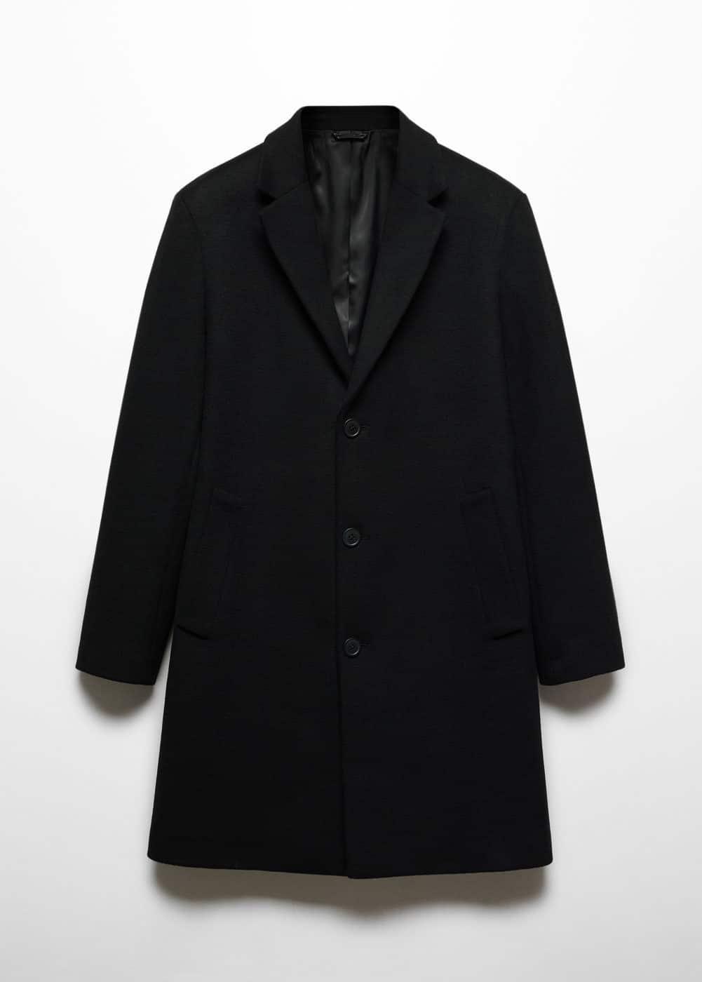 MANGO MAN - Recycled woolen coat blackMen Product Image