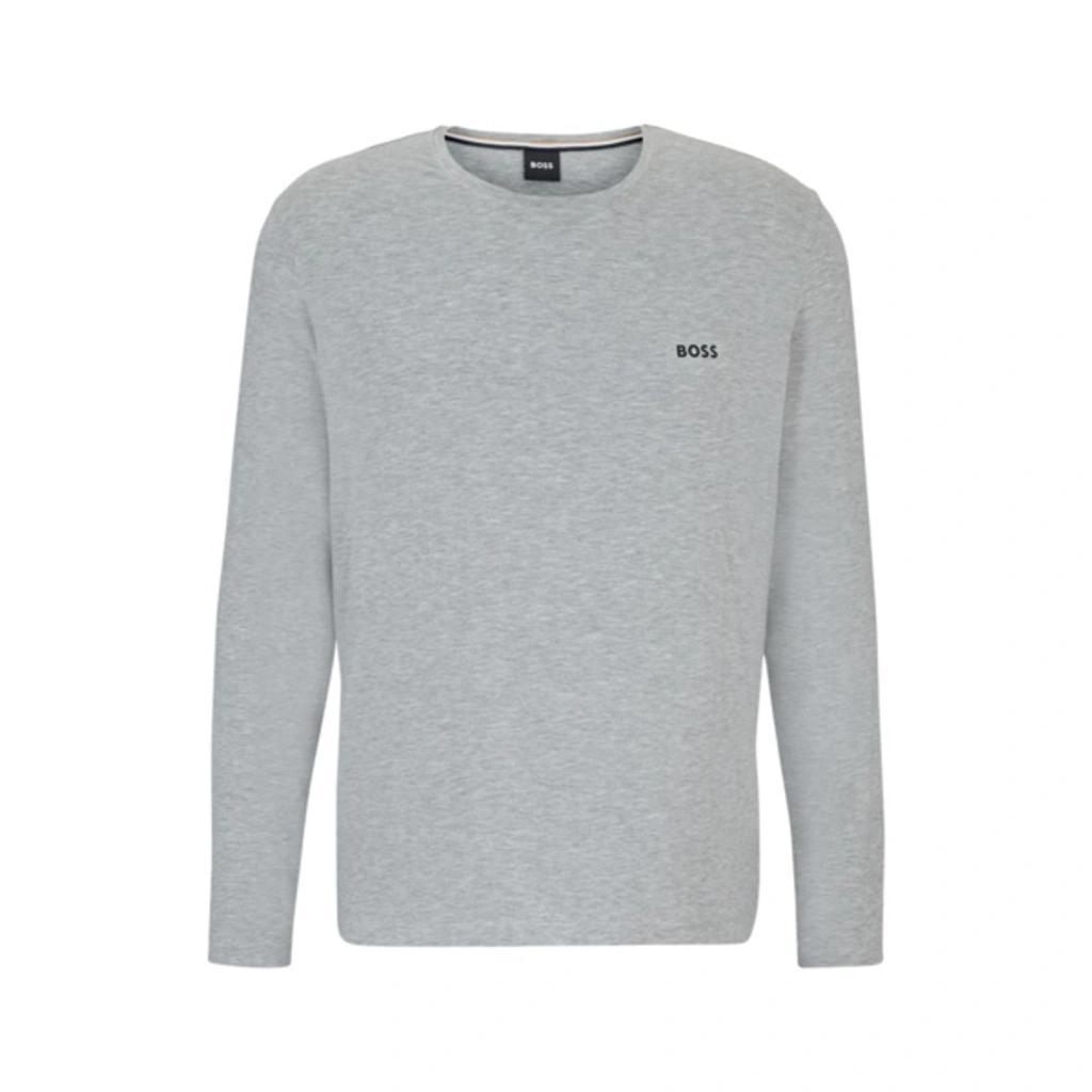 HUGO BOSS Stretch-modal Pajama T-shirt With Logo Detail In Grey Product Image