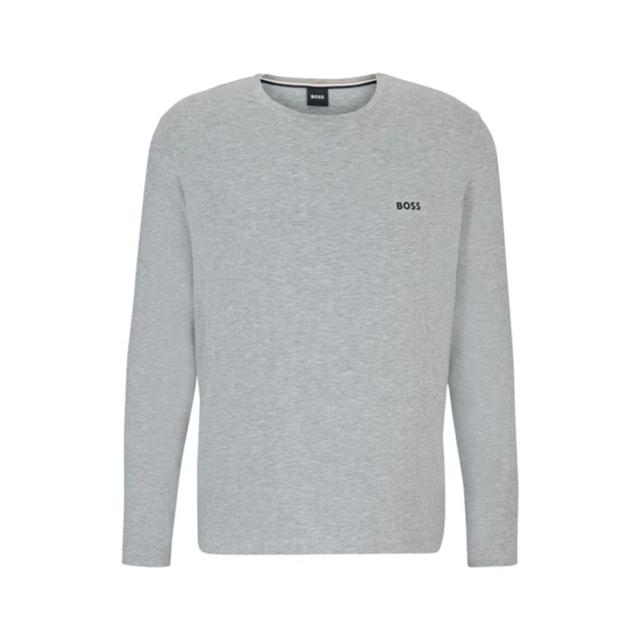 HUGO BOSS Stretch-modal Pajama T-shirt With Logo Detail In Grey Product Image