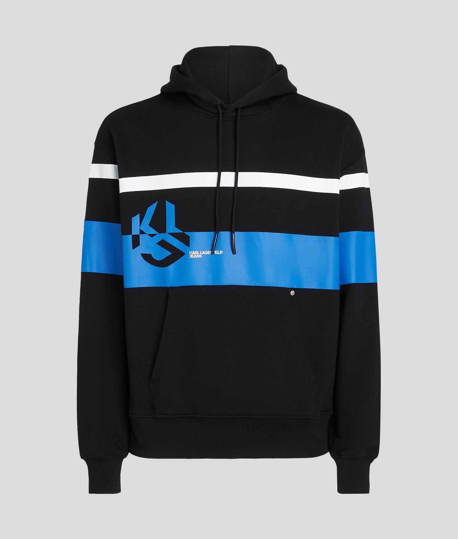 KLJ MONOGRAM STRIPE HOODIE Product Image