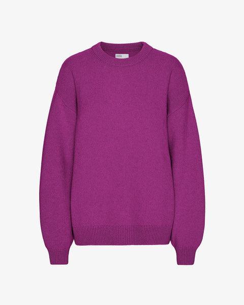 Oversized Merino Wool Crew - Magenta Blaze product image