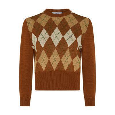 Logo Crop Sweater In Brown Product Image