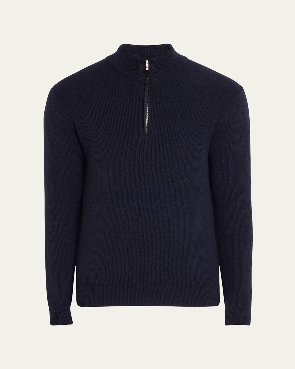 Men's Cashmere Rib Half-Zip Sweater Product Image