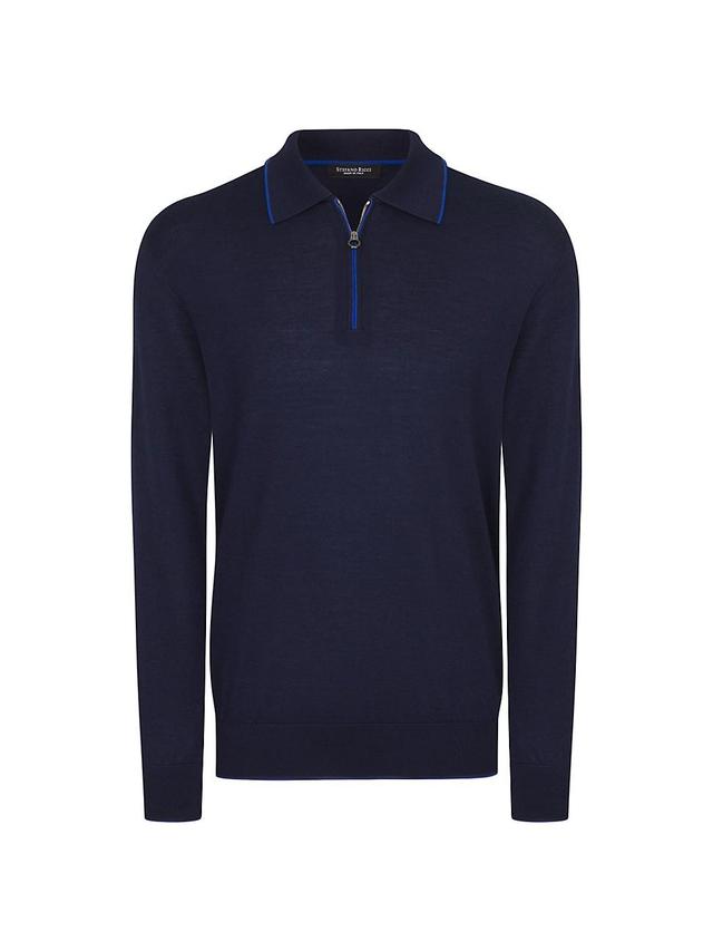 Mens Zip Polo Shirt Product Image