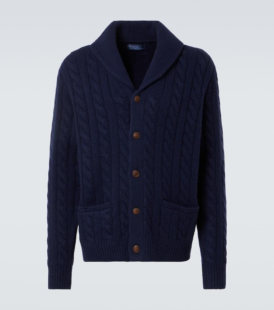 POLO RALPH LAUREN Wool And Cashmere Cardigan In Navy Product Image