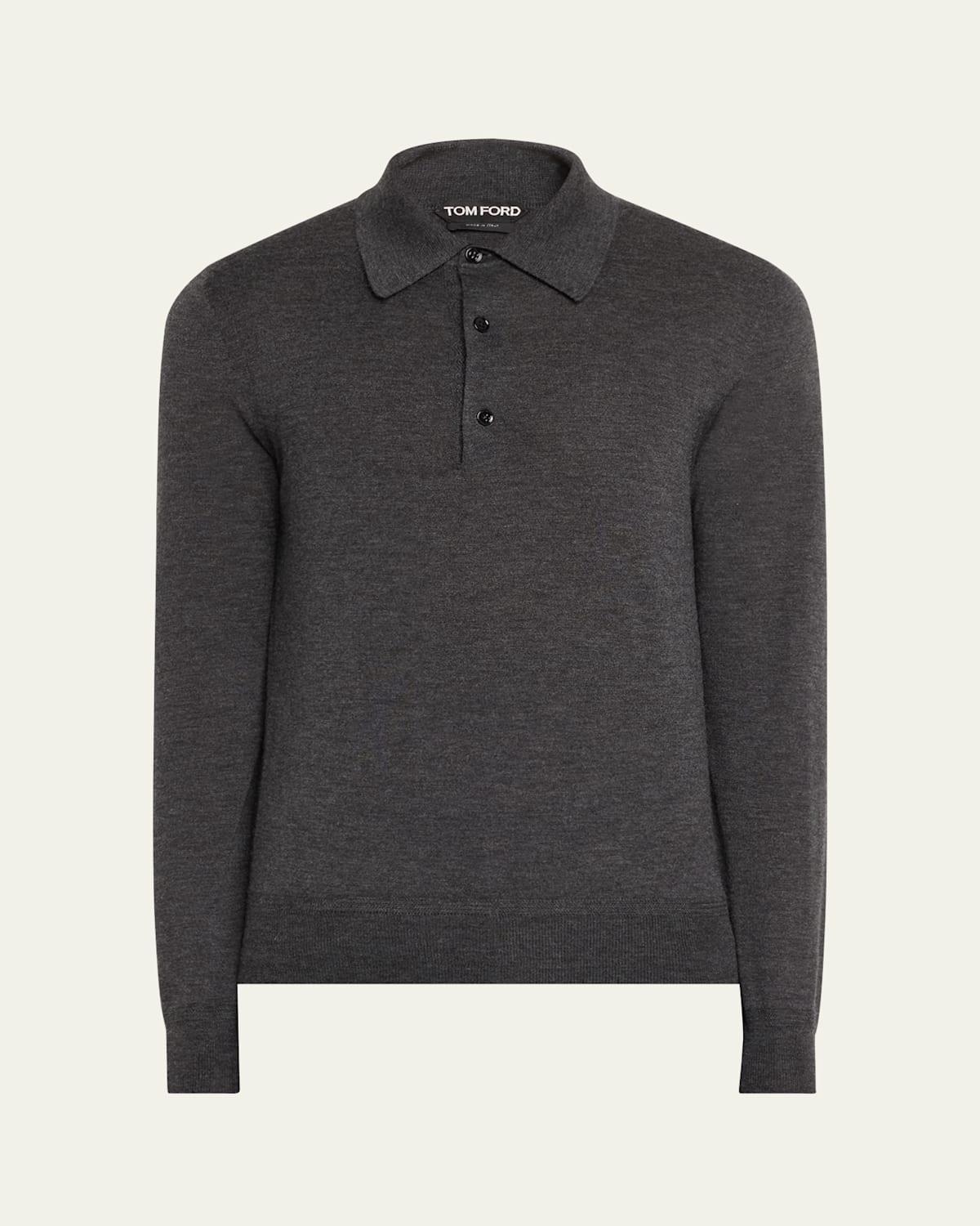 Mens Cashmere-Silk Polo Sweater Product Image